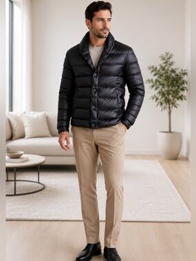 RLX Ralph Lauren Black Quilted Down Puffer Jacket Size M